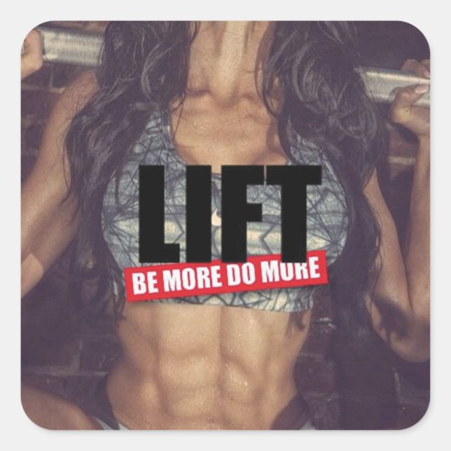 Sticker Carré Fitness Motivationnelle (Devant)