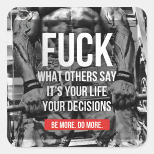 Sticker Carré Fitness Motivationnelle