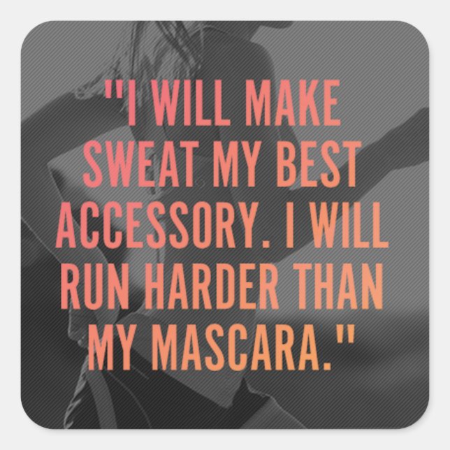 Sticker Carré Fitness Motivationnelle (Devant)