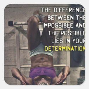 Sticker Carré Fitness Motivationnelle