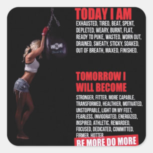 Sticker Carré Fitness Motivationnelle