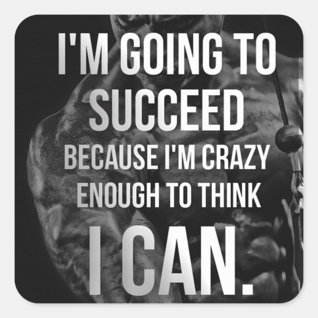 Sticker Carré Fitness Motivationnelle (Devant)