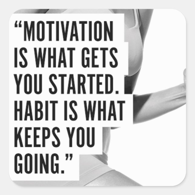 Sticker Carré Fitness Motivationnelle (Devant)