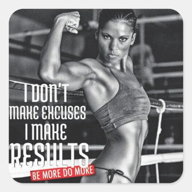 Sticker Carré Fitness Motivationnelle (Devant)
