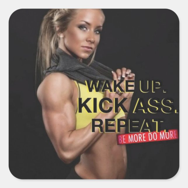 Sticker Carré Fitness Motivationnelle (Devant)