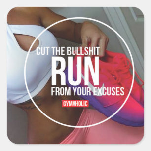 Sticker Carré Fitness Motivationnelle