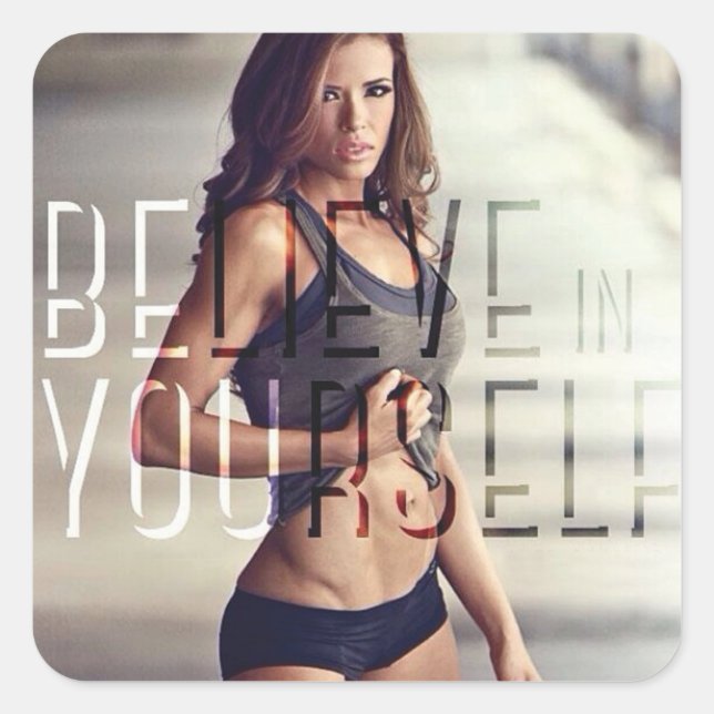 Sticker Carré Fitness Motivationnelle (Devant)