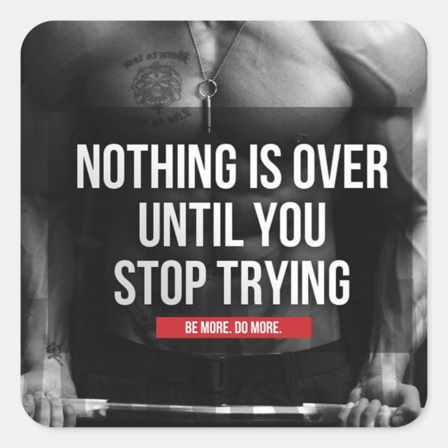 Sticker Carré Fitness Motivationnelle (Devant)