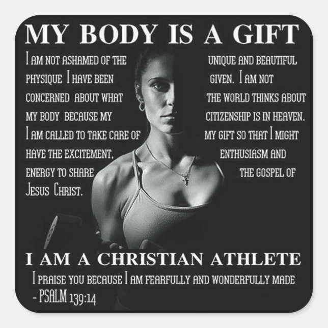 Sticker Carré Fitness Motivationnelle (Devant)