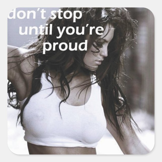 Sticker Carré Fitness Motivationnelle (Devant)