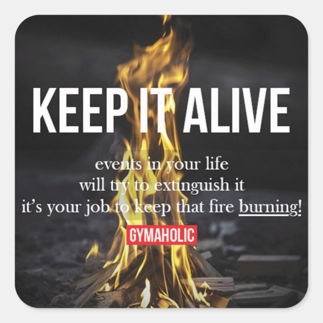 Sticker Carré Fitness Motivationnelle (Devant)