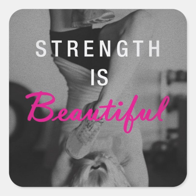 Sticker Carré Fitness Motivationnelle (Devant)