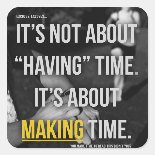 Sticker Carré Fitness Motivationnelle (Devant)