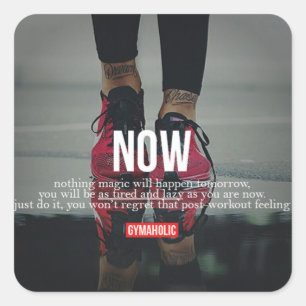 Sticker Carré Fitness Motivationnelle