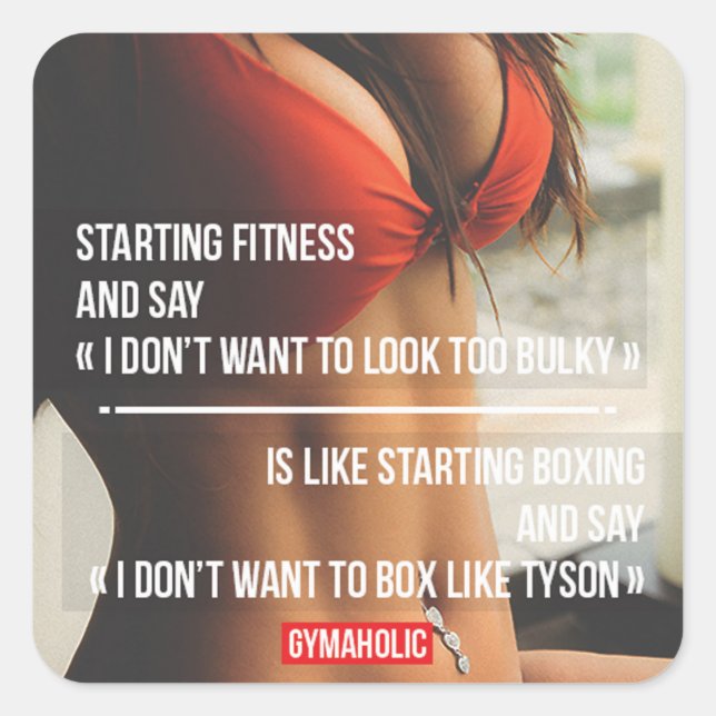 Sticker Carré Fitness Motivationnelle (Devant)