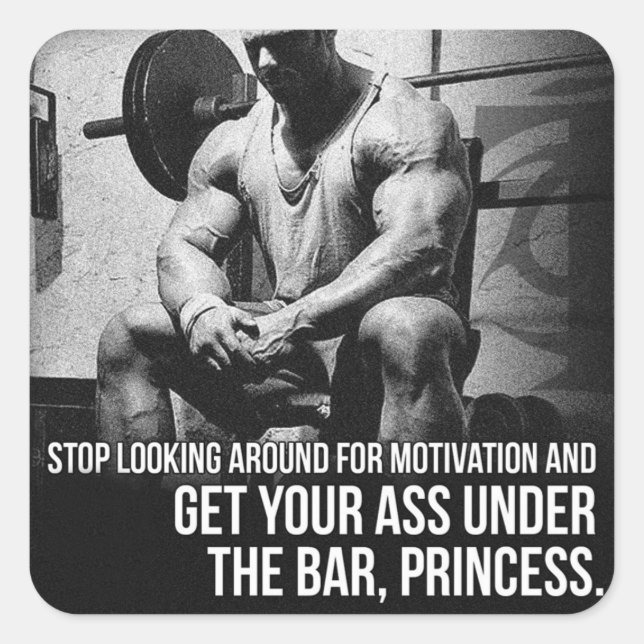 Sticker Carré Fitness Motivationnelle (Devant)