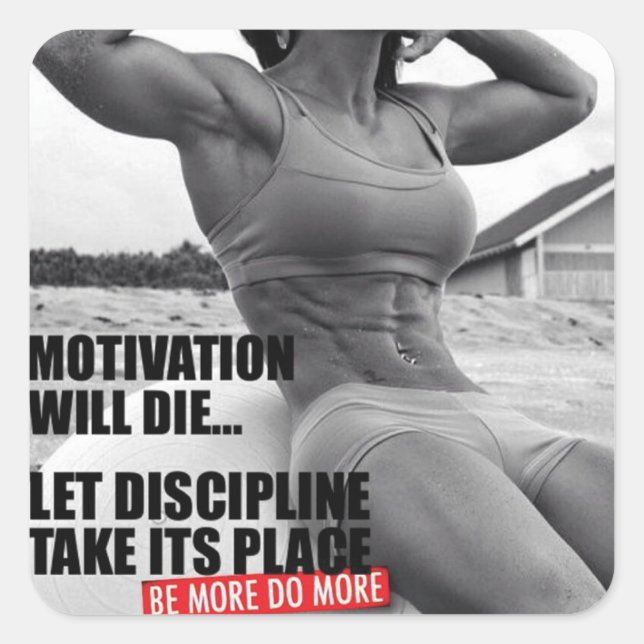 Sticker Carré Fitness Motivationnelle (Devant)