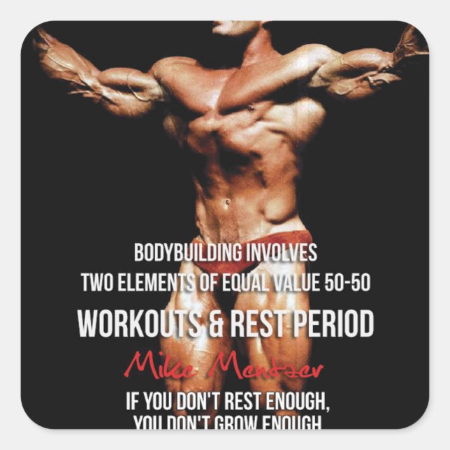 Sticker Carré Fitness Motivationnelle (Devant)
