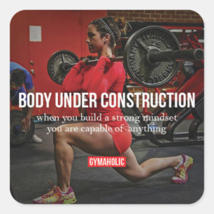 Sticker Carré Fitness Motivationnelle