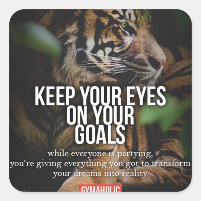 Sticker Carré Fitness Motivationnelle (Devant)