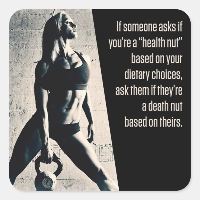 Sticker Carré Fitness Motivationnelle (Devant)