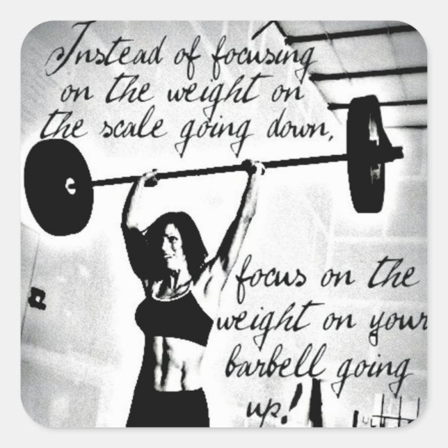 Sticker Carré Fitness Motivationnelle (Devant)