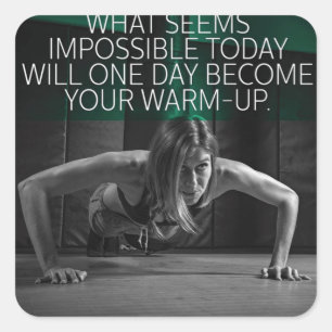 Sticker Carré Fitness Motivationnelle