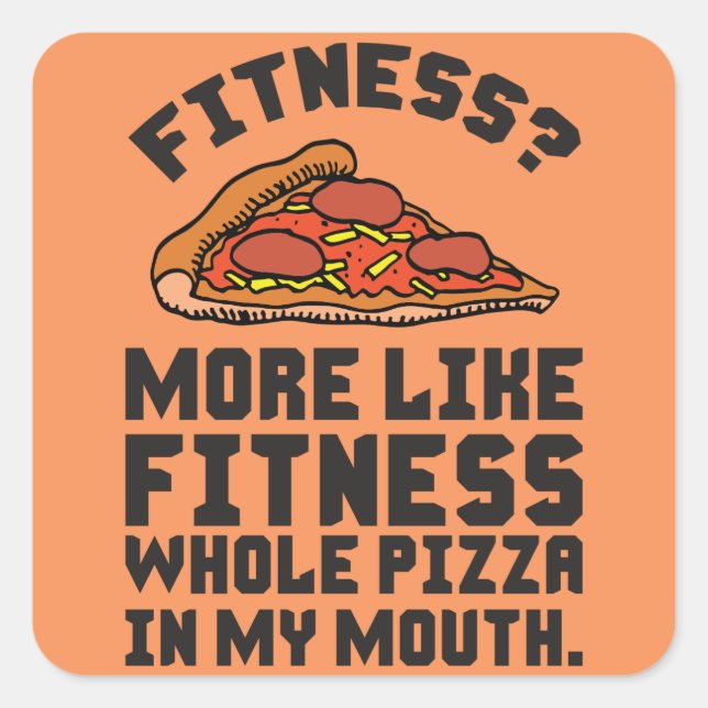 Sticker Carré Fitness Pizza (Devant)