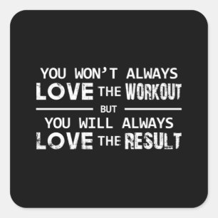 Sticker Carré Fitness Sport Gym Exercice Entraînement Drôle Idée