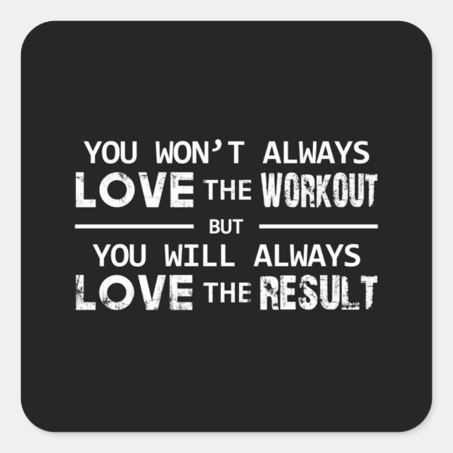 Sticker Carré Fitness Sport Gym Exercice Entraînement Drôle Idée (Devant)