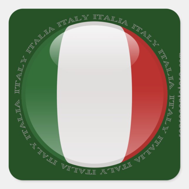 Sticker Carré Flag d'Italy (Devant)