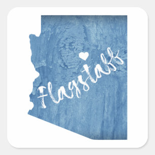 Sticker Carré Flagstaff Arizona Wood Grain