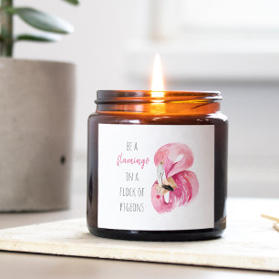 Sticker Carré Flamant rose Aquarelle Exotique Rose Moderne Avec 