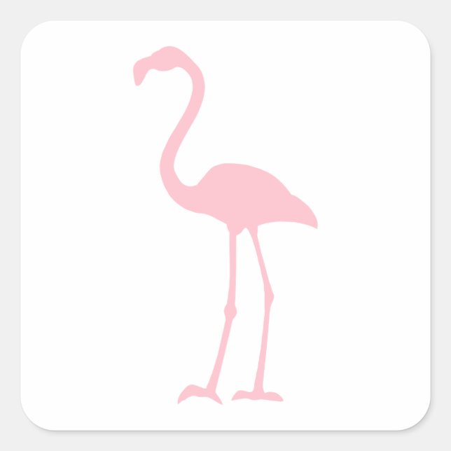 Sticker Carré Flamant rose rose (Devant)