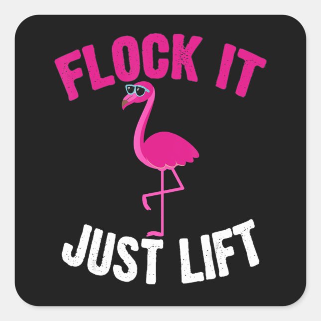 Sticker Carré Flamingo | Flamingo Weightlifting (Devant)