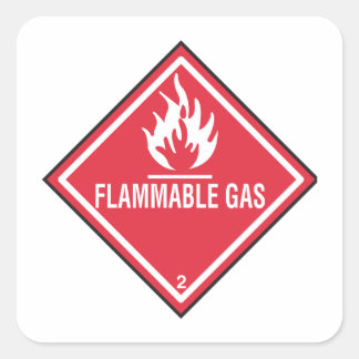 Sticker Carré Flammable gas warning