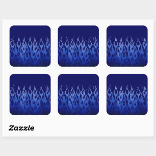Sticker Carré Flammes de course cool Blue Automotive
