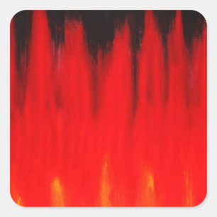 Sticker Carré Flammes de feu rouge pastel (Symbolisme naturel)