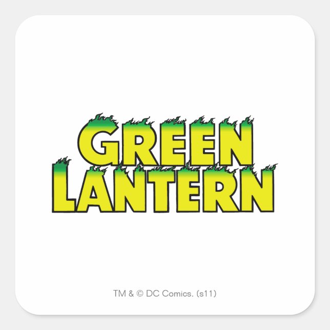 Sticker Carré Flammes du logo jaune (Devant)