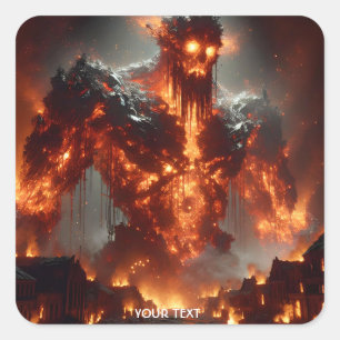 Sticker Carré Flammes élémentaires d'Imaginaire