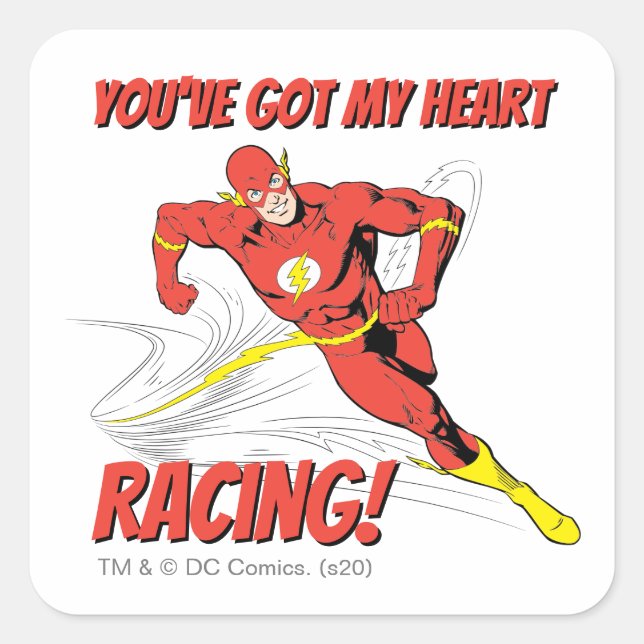 Sticker Carré Flash - Vous avez My Heart Racing Valentine (Devant)