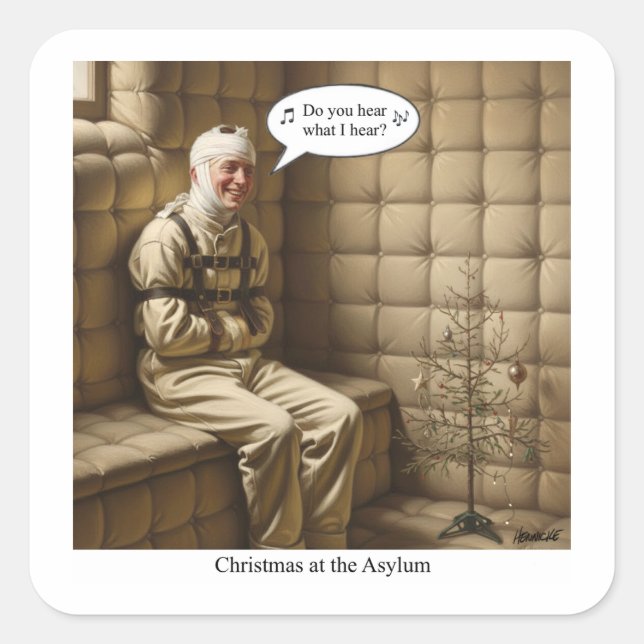 Sticker Carré Flat Holiday Card (Devant)