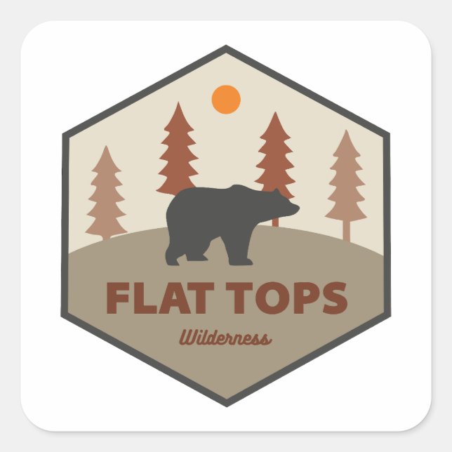 Sticker Carré Flat Tops Wilderness Colorado Ours (Devant)