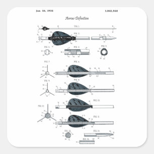 Sticker Carré Flèche de définition de tir à l'arc