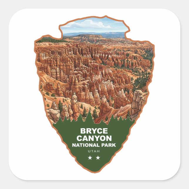 Sticker Carré Flèche du parc national de Bryce Canyon (Devant)