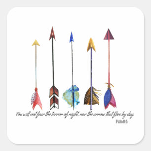 Sticker Carré Flèche Psaume 91