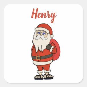 Sticker Carré Flèches de Noël du Père Noël sur mesure