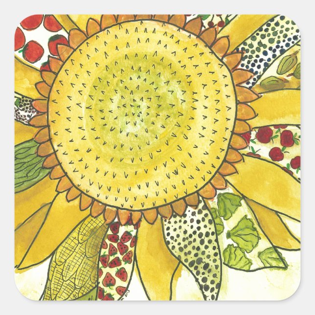 Sticker Carré fleur (Devant)