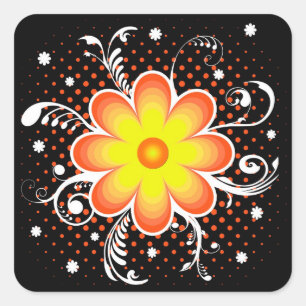 Sticker Carré Fleur