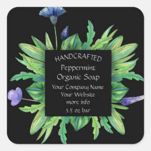 Sticker Carré Fleur artisanale à la main